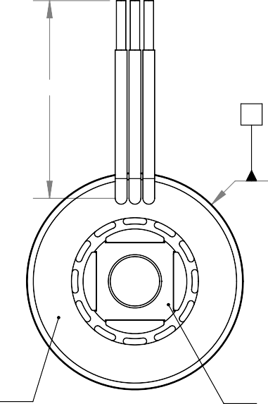Dimensioned outline drawing of a stator and rotor set showing the Z, L, and R reference dimensions.